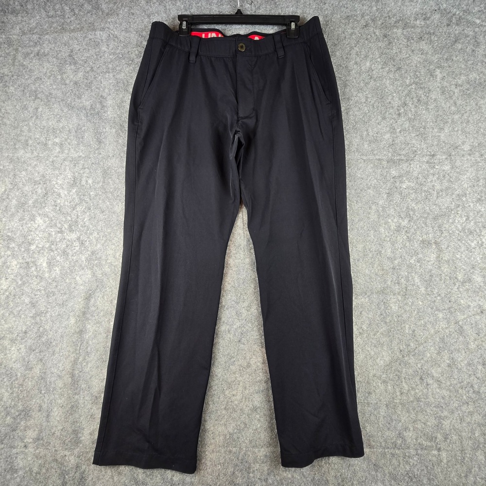 Under Armour Golf Pants Mens 36x30 Black Loose Fit Lightweight 1289878